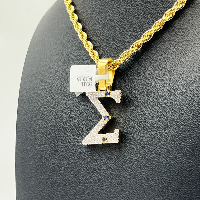 Σ Symbol Pendant w/ Stones - Small