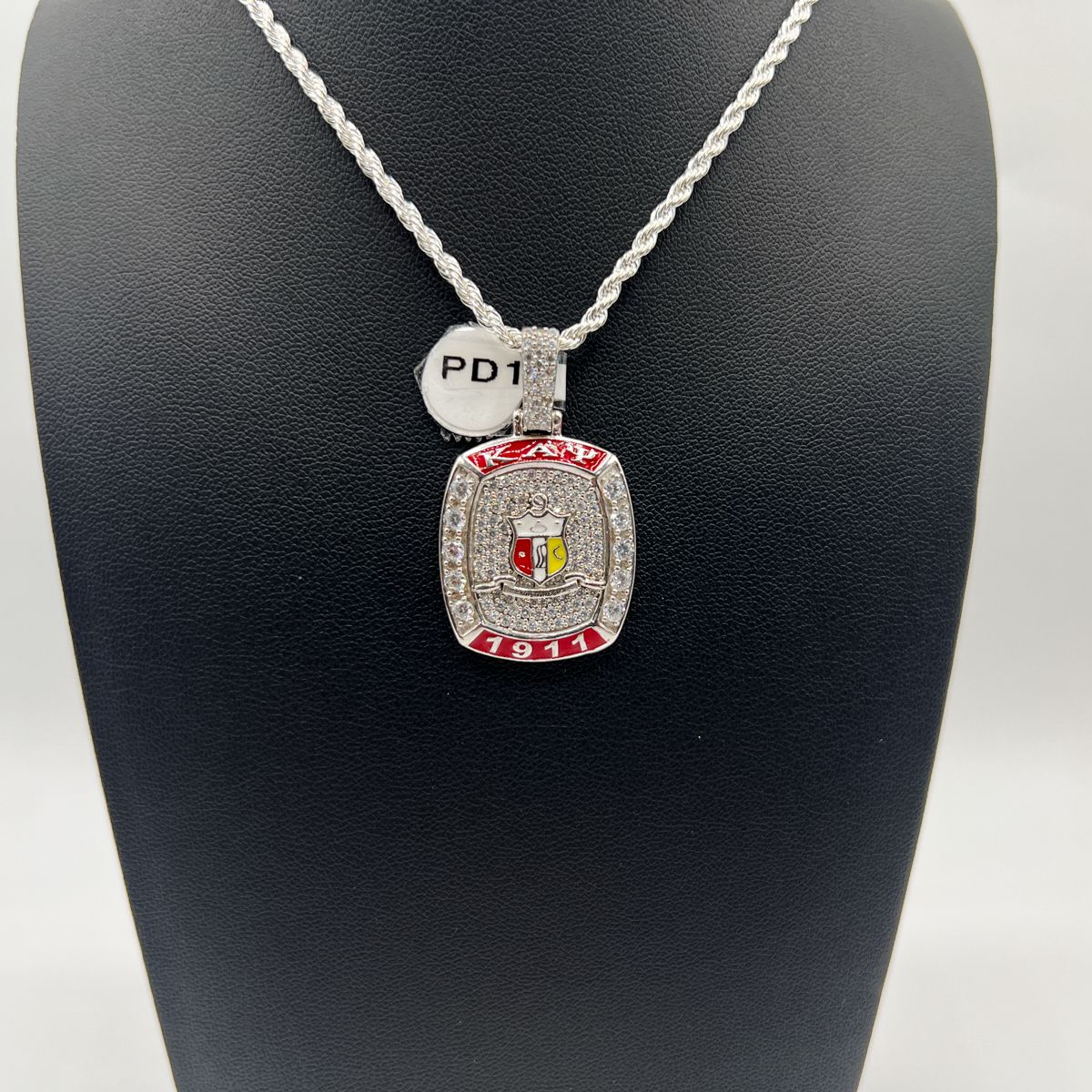 Kappa Square Pendant w/ Shield - Large
