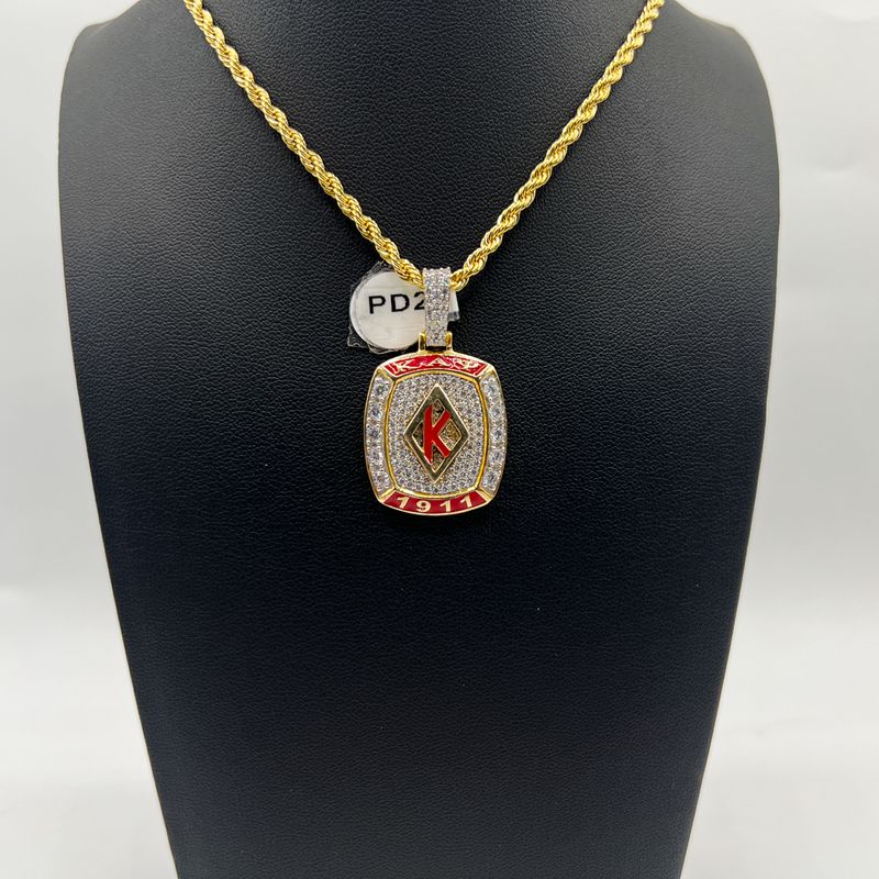Kappa Square Pendant w/ K - Large