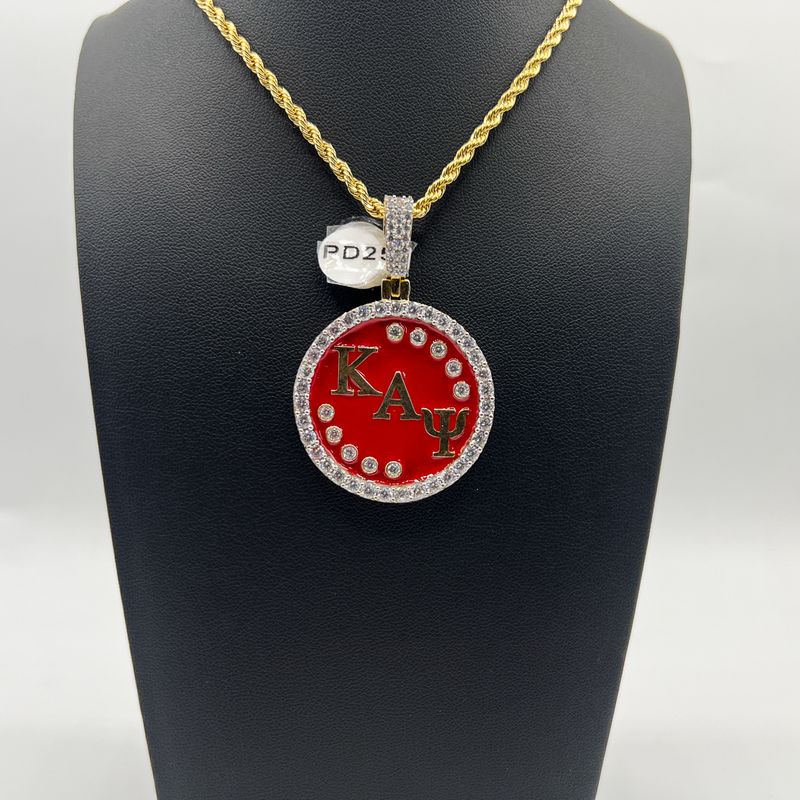 Kappa Round Pendant w/ ΚΑΨ - Large