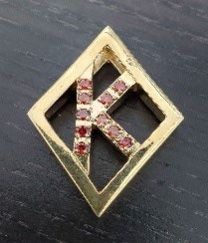 Kappa Floating K Pendant w/ Red Stones - Large