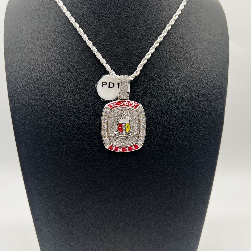 Kappa Square Pendant w/ Shield - Small