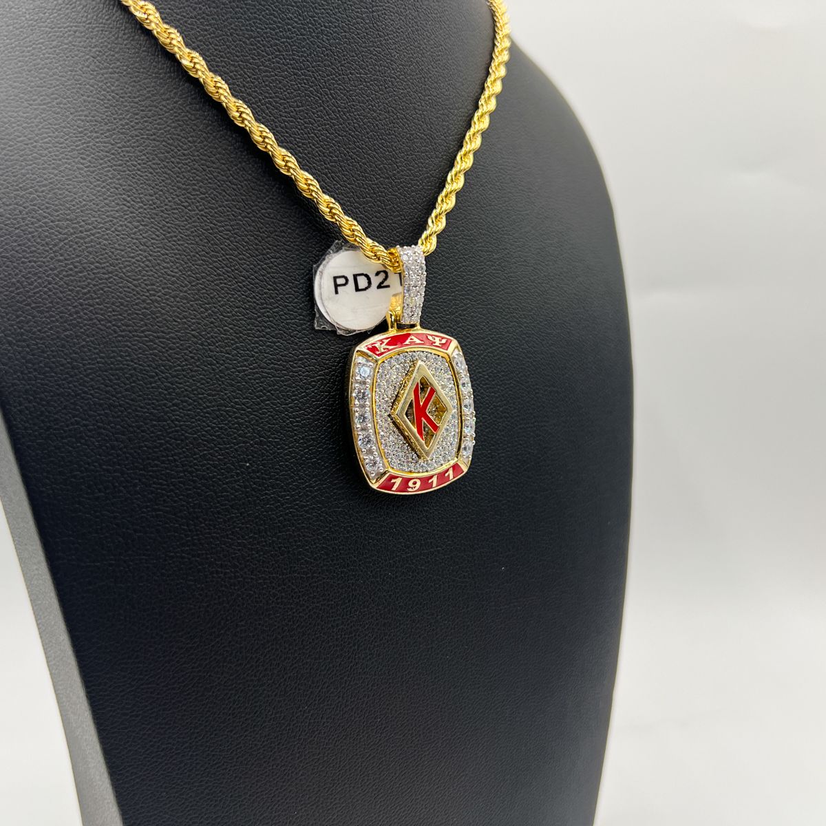 Kappa Square Pendant w/ K - Large