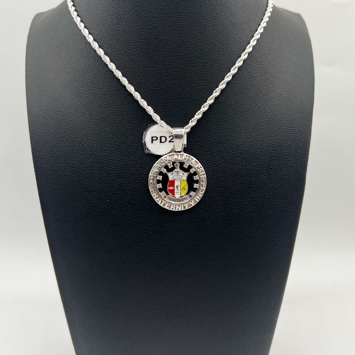 Kappa Square Pendant w/ Shield - Small