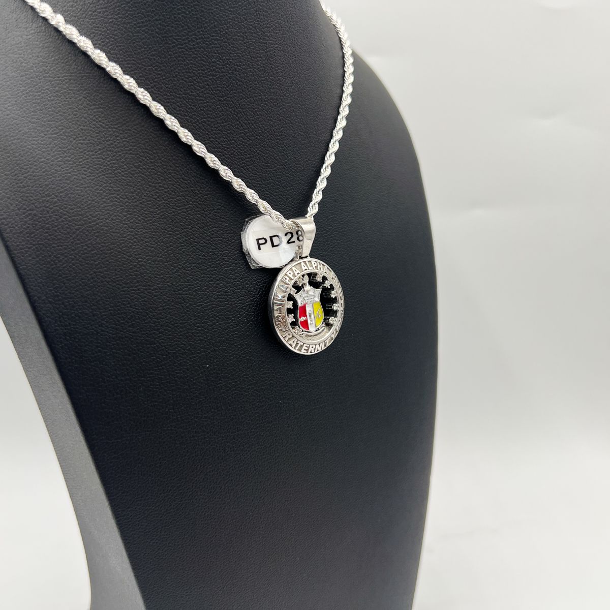 Kappa Square Pendant w/ Shield - Small