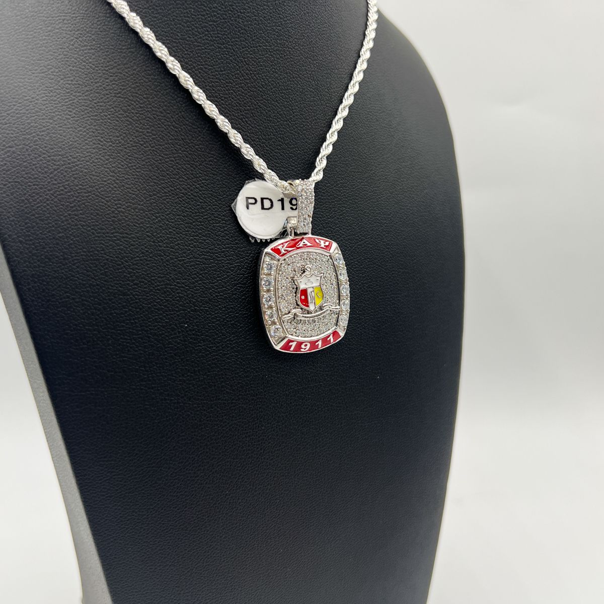 Kappa Square Pendant w/ Shield - Large
