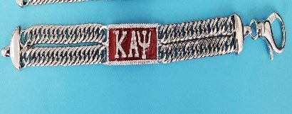 Kappa Stone Encrusted ΚΑΨ Double Chain Bracelet