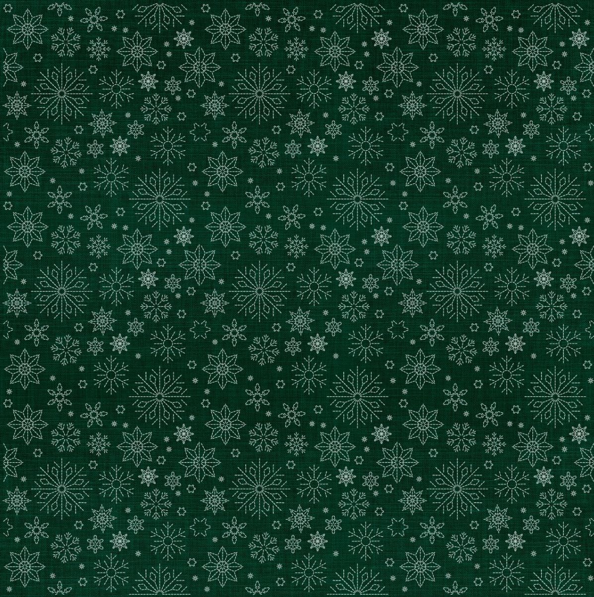 Snowflake Sashiko Allover Forrst Green