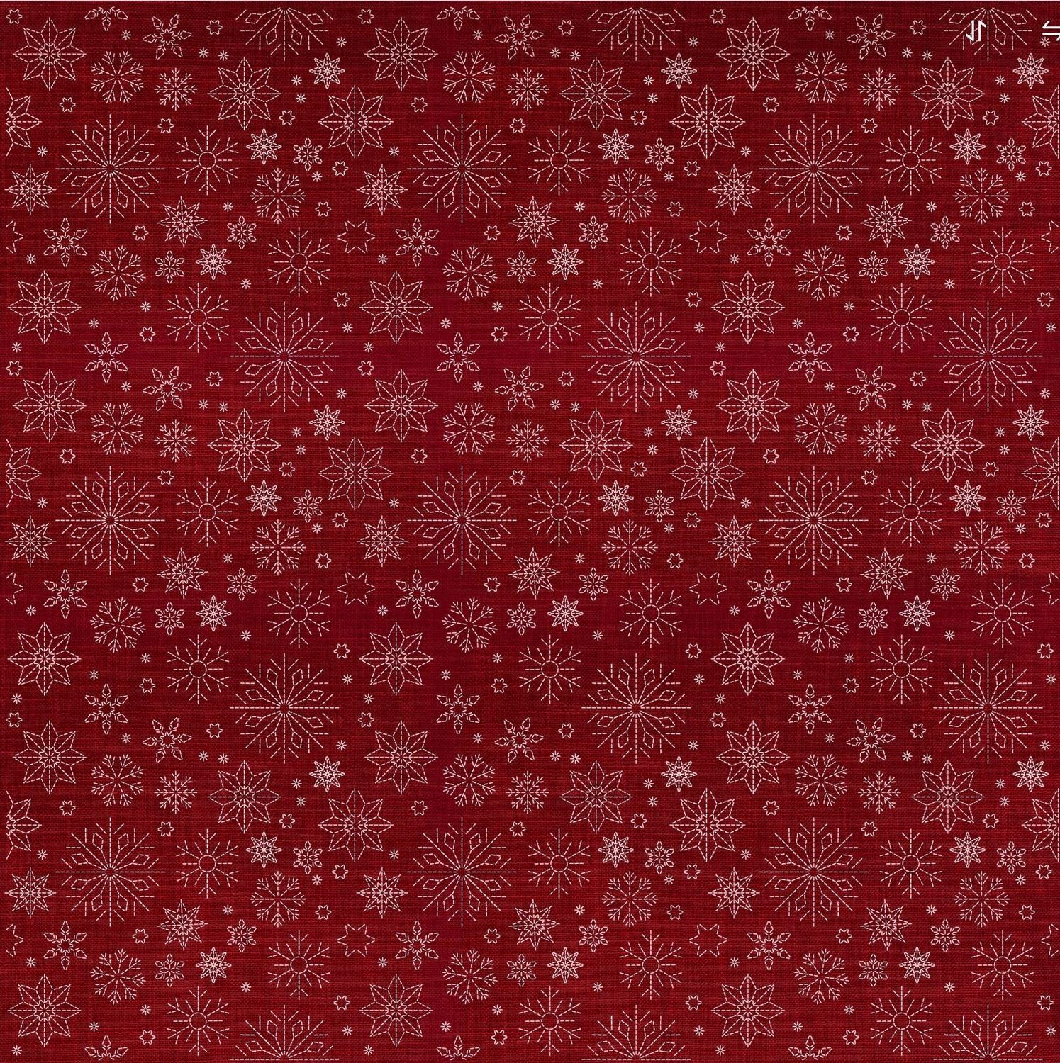 Snowflake Sashiko Allover Cherry Red