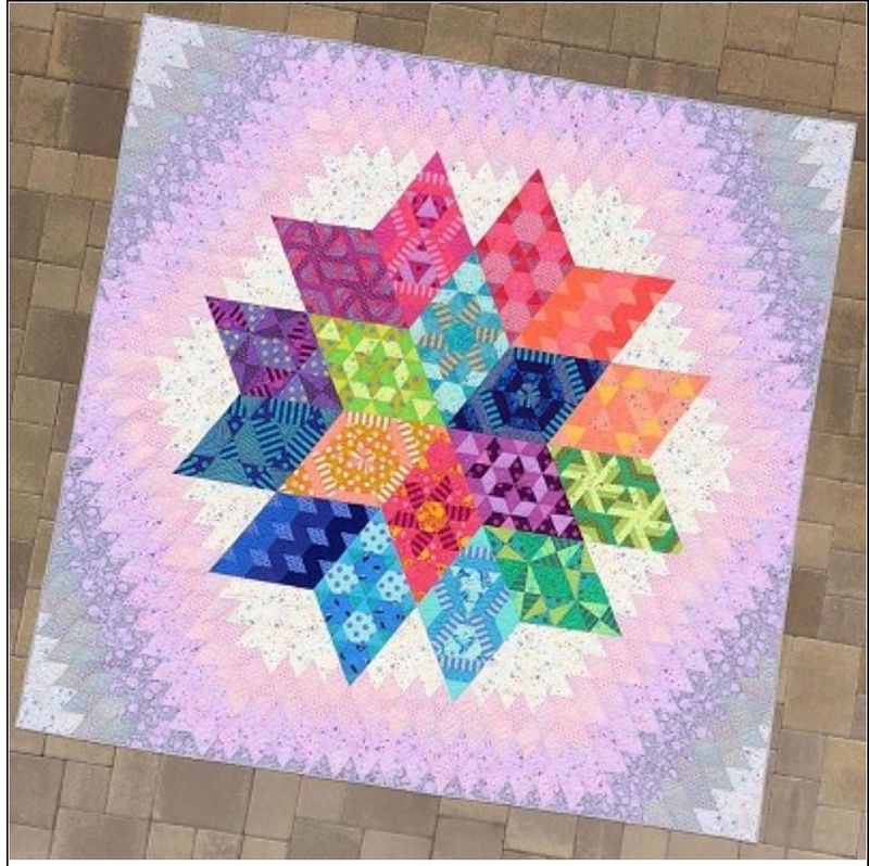 Nebula Queen Quilt Kit by Jaybird Quilts using Tula Pink True Colors and Solids REDUCED a further $100 originally $760