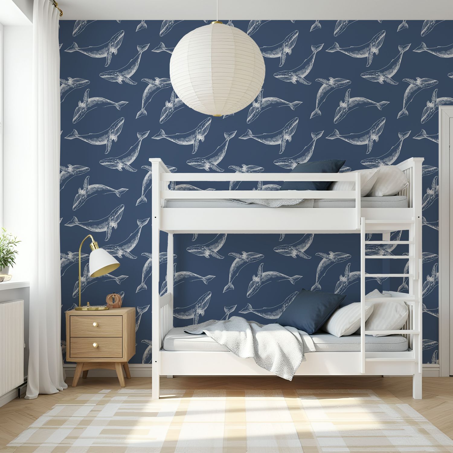 Whale's Daydream Removable Wallpaper (Colour options)