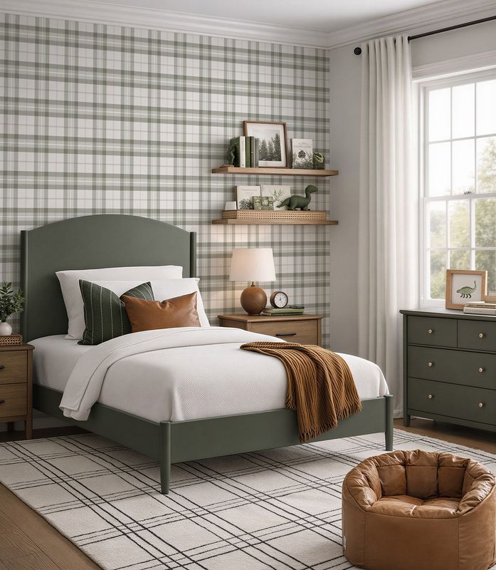 Elegant Plaid Removable Wallpaper