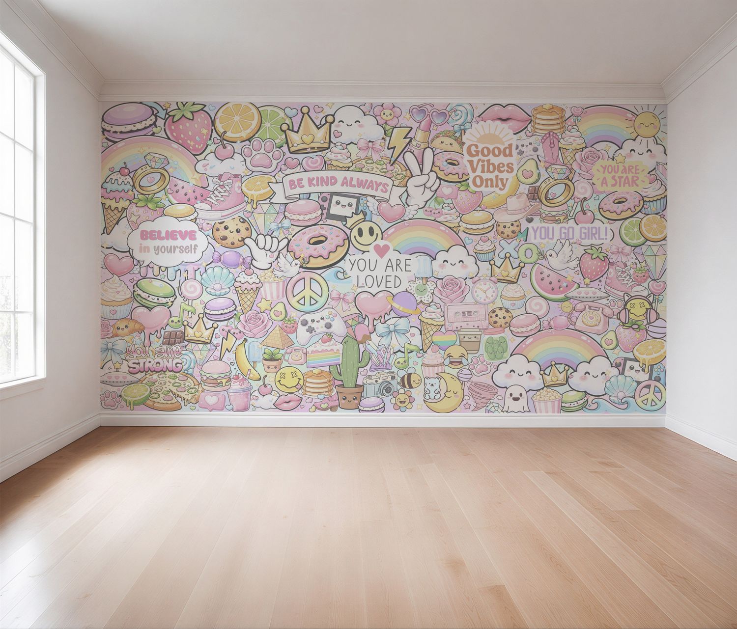 Positivity in Pastel Removable Wallpaper Mural Positivity in Pastel Removable Wallpaper Mural