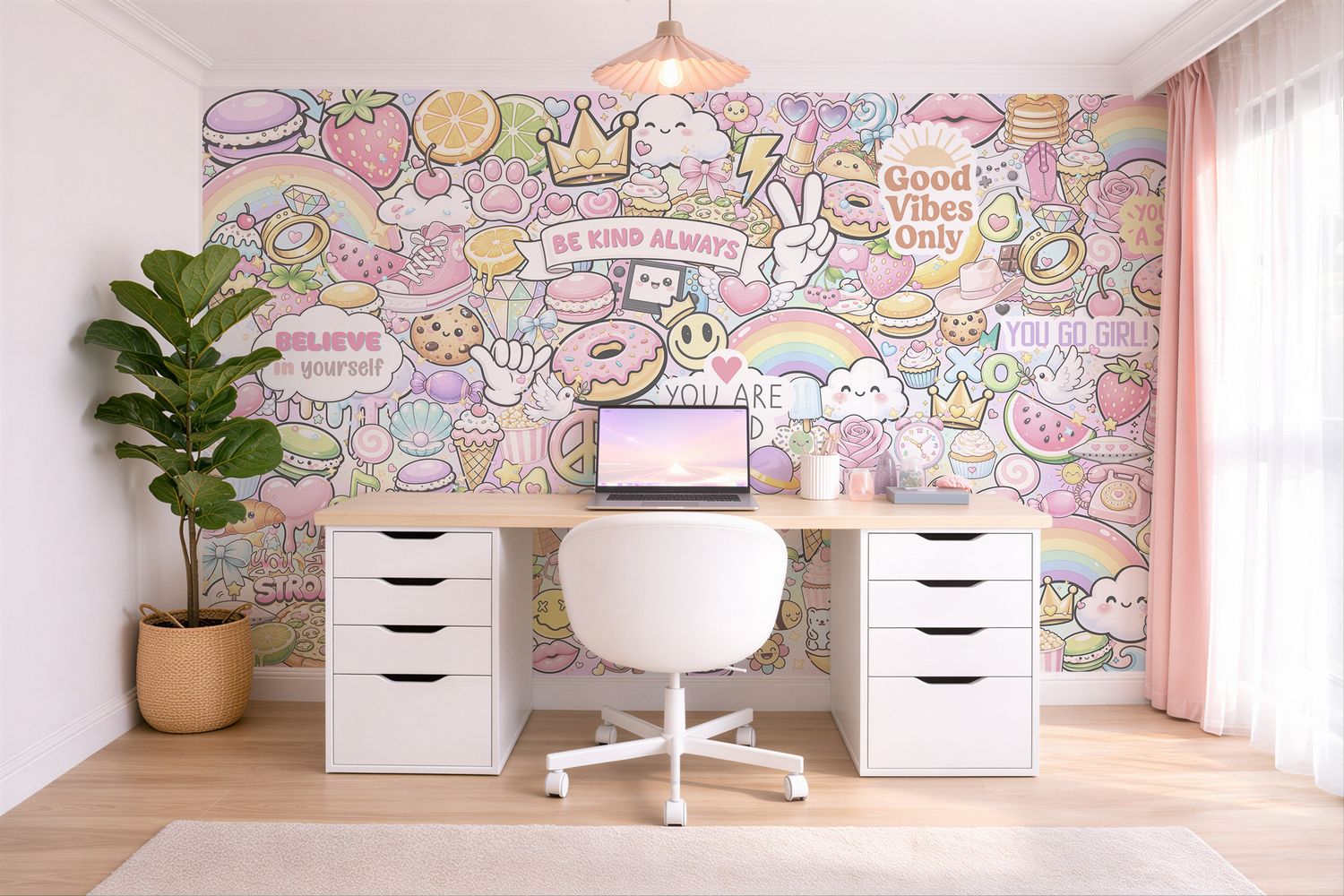 Positivity in Pastel Removable Wallpaper Mural Positivity in Pastel Removable Wallpaper Mural