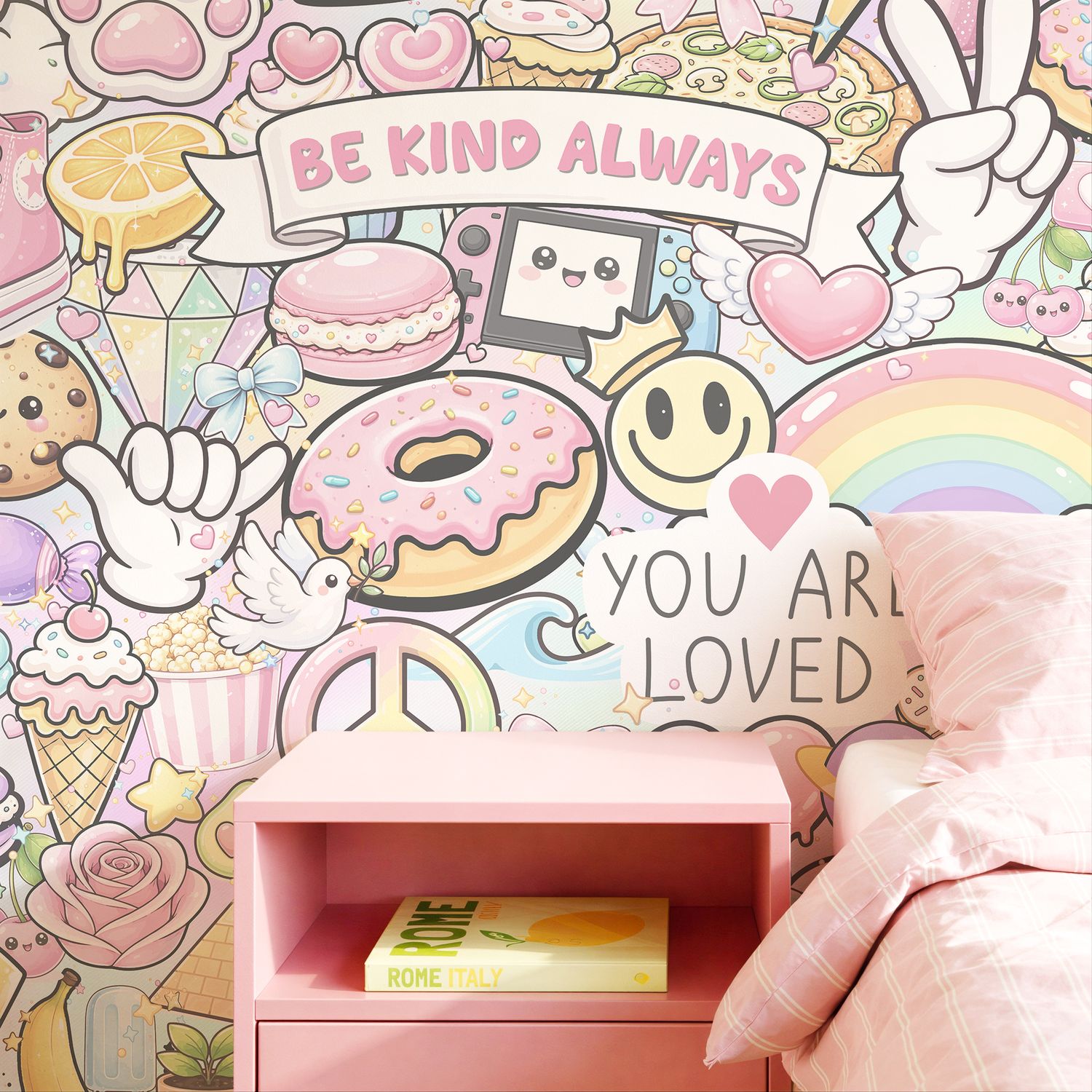 Positivity in Pastel Removable Wallpaper Mural Positivity in Pastel Removable Wallpaper Mural