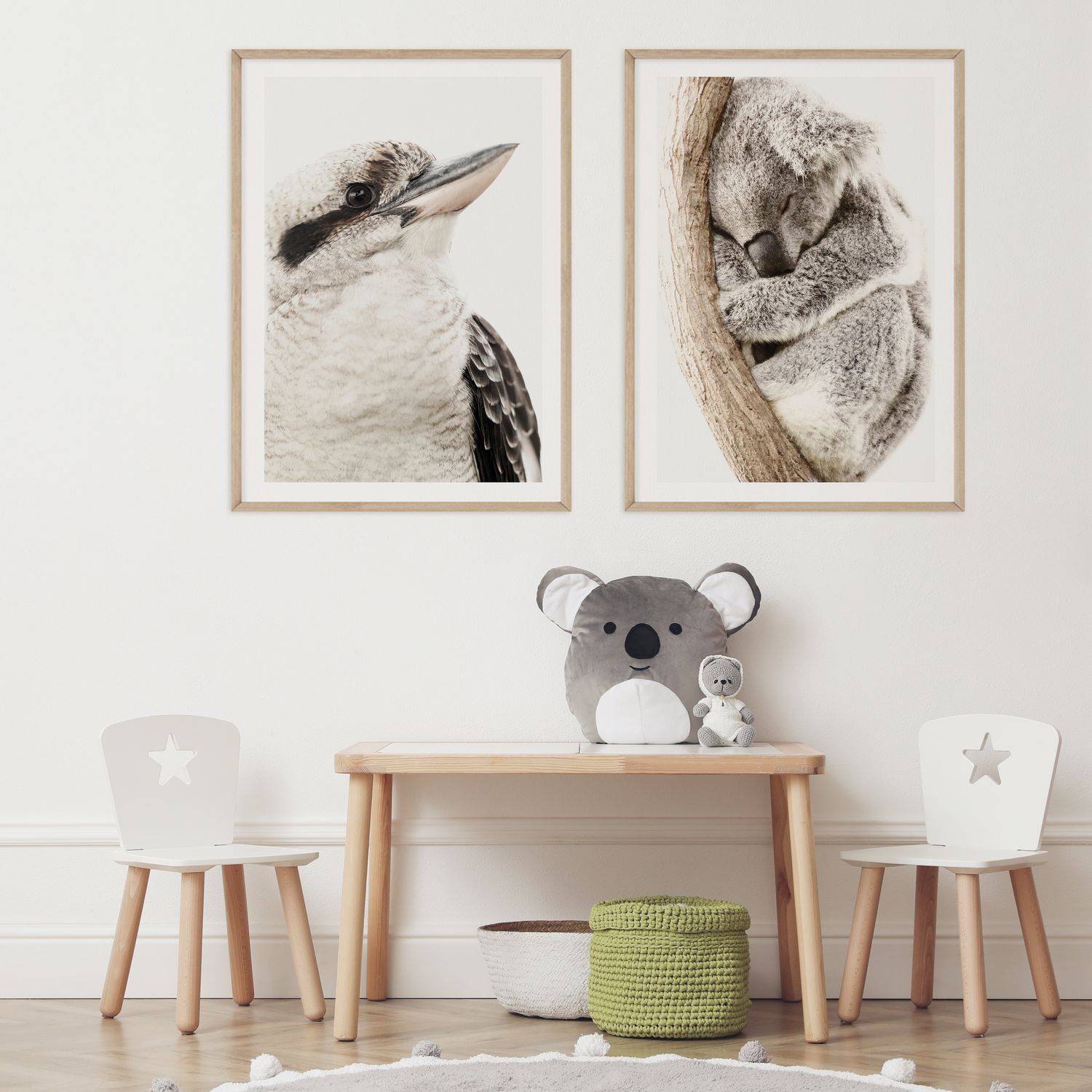 Sleeping Koala and Australian Kookaburra Set
