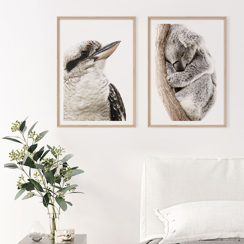 Sleeping Koala and Australian Kookaburra Set