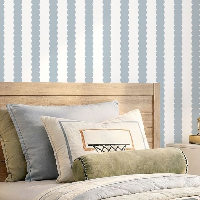 Bubble Scallop Stripes Removable Wallpaper
