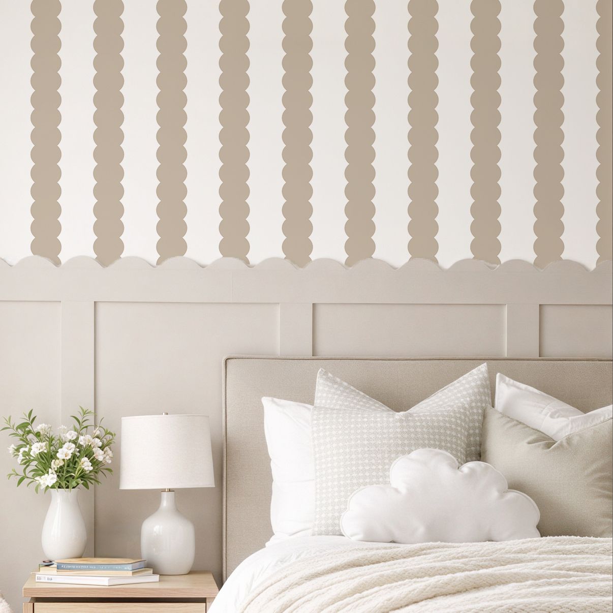 Bubble Scallop Stripes Removable Wallpaper