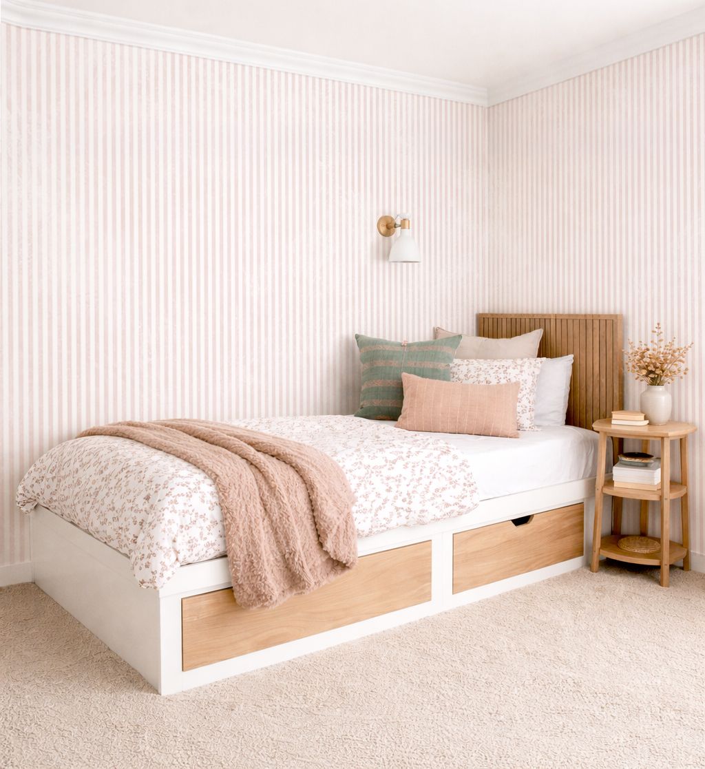 Pink Micro Stripe Removable Wallpaper