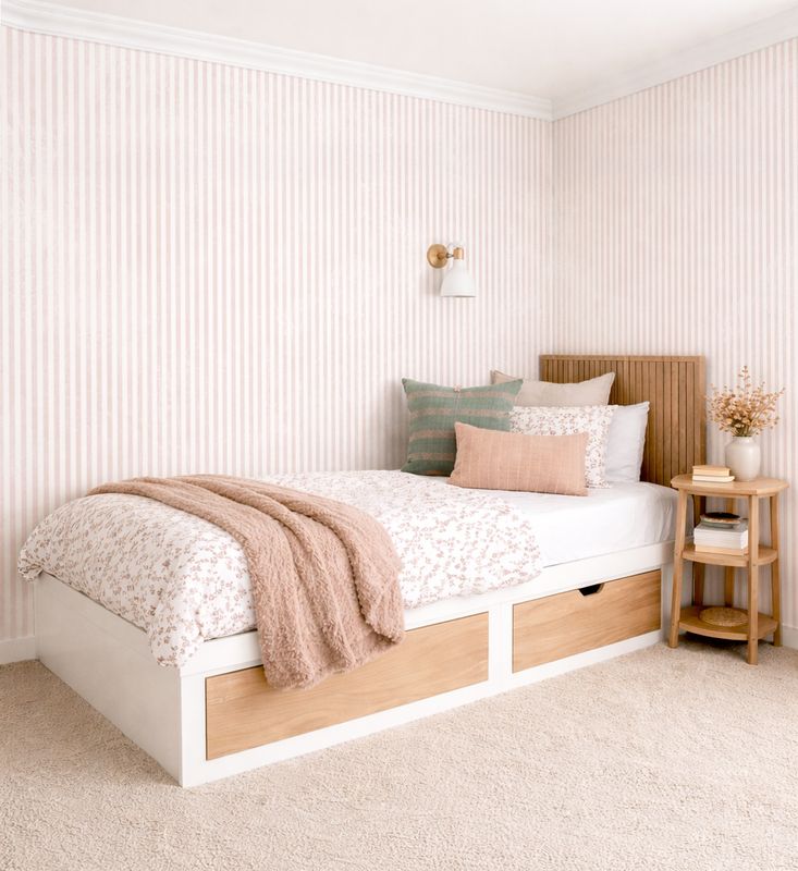 Pink Micro Stripe Removable Wallpaper
