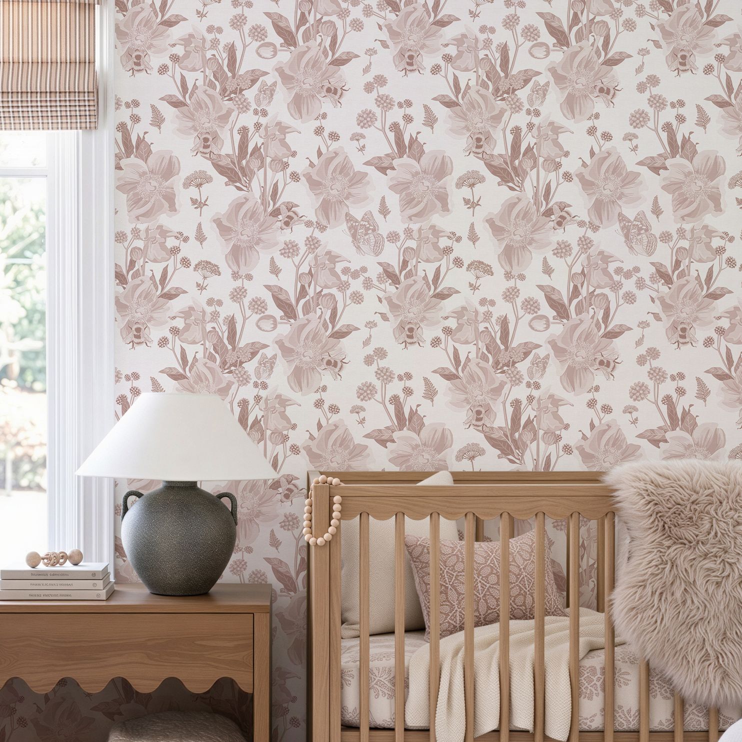 Wild Honey Bees (Blush) Removable Wallpaper