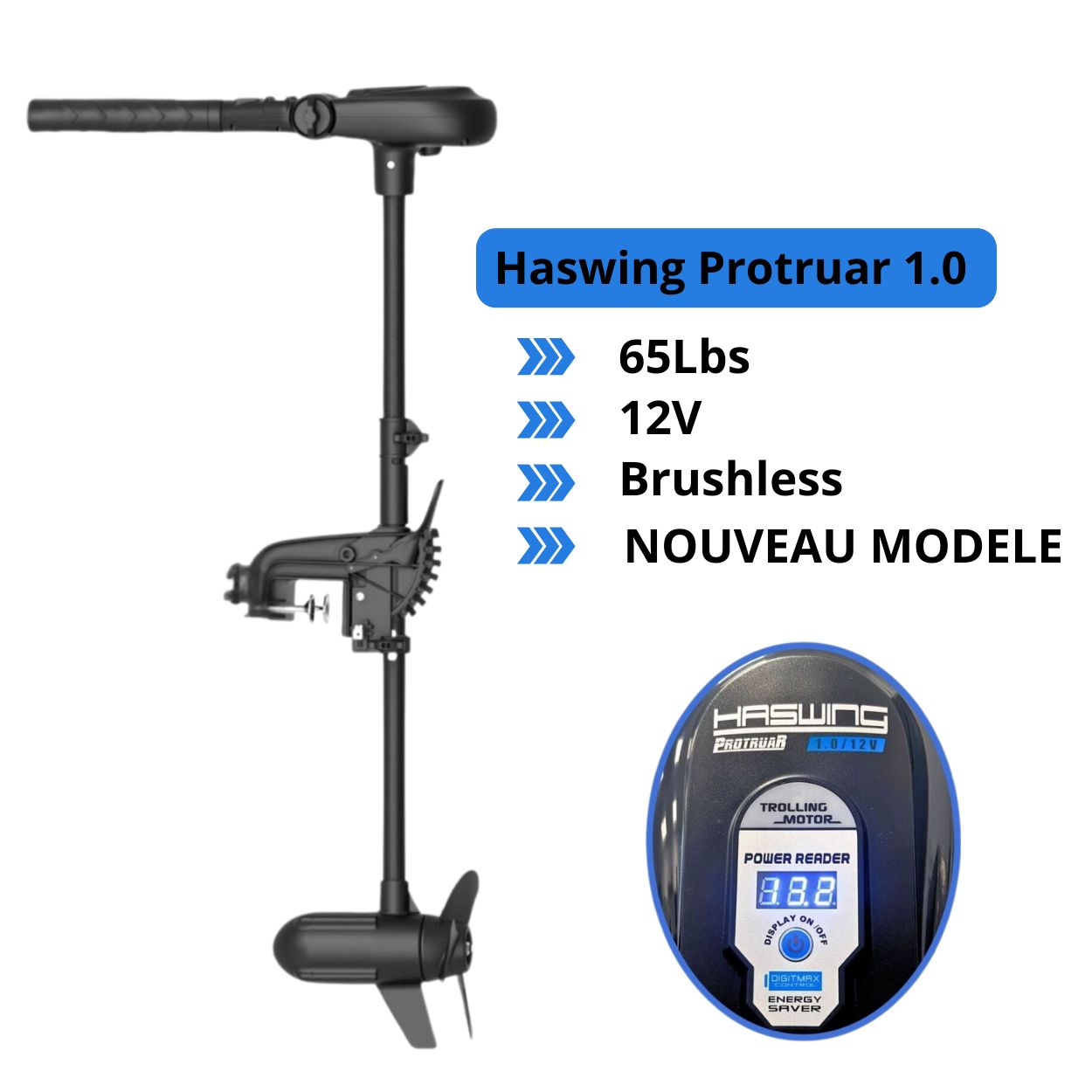 Moteur électrique Haswing Protruar 1.0 - 65 Lbs - 12 V - 2026