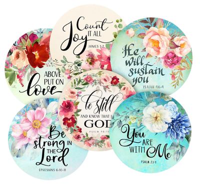 Bible Verse Floral Coasters