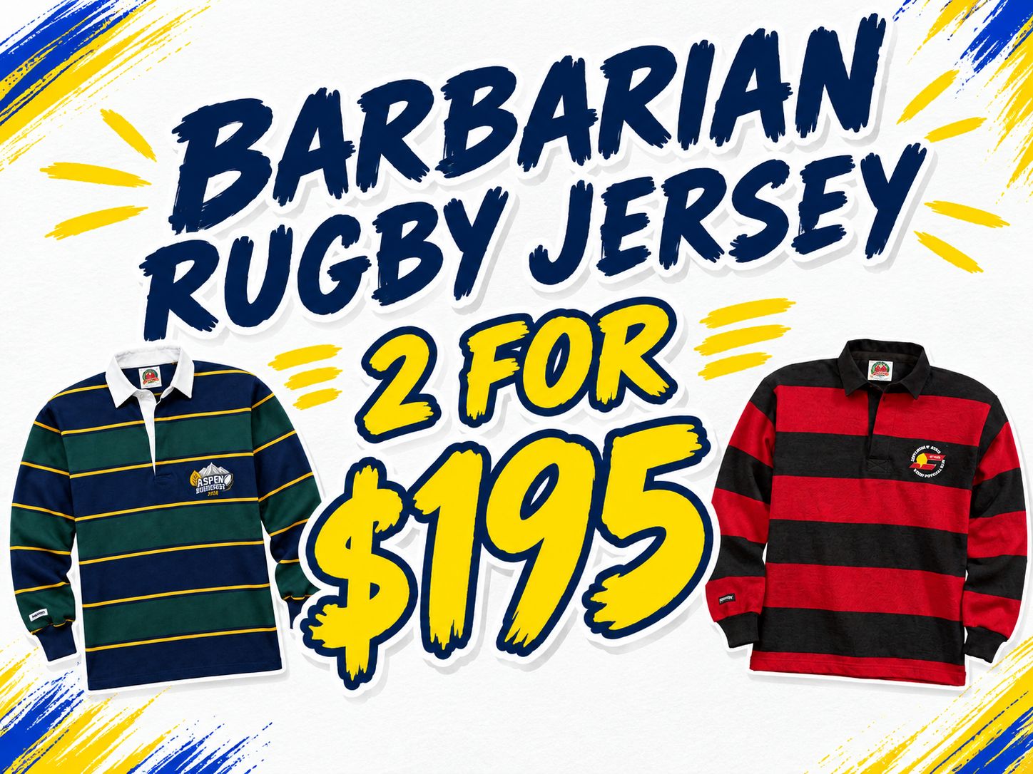 2026 Ruggerfest - Barbarian Rugby Jersey 2 for $195 2026 Ruggerfest - Barbarian Rugby Jersey 2 for $195