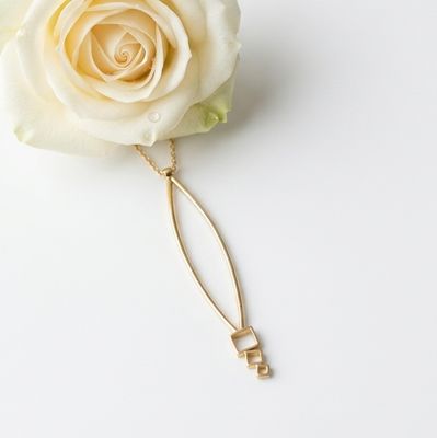 Gold plated silver pendant with three squares - Handmade