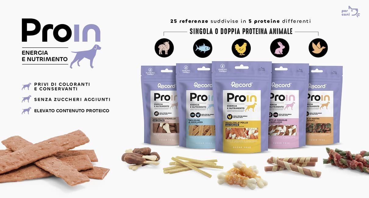 Snack naturale per cani ProIn con proteina base Anatra Snack naturale per cani ProIn con proteina base Anatra