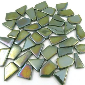 Glass Snippets: Iridised Pine Green