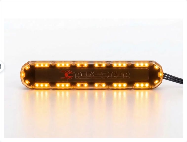 Integy Roof Top Amber LED Light Bar On/Off w/ 5 Flashing Modes 114x24mm for 1/14 &amp; 1/10 C34472YELLOW