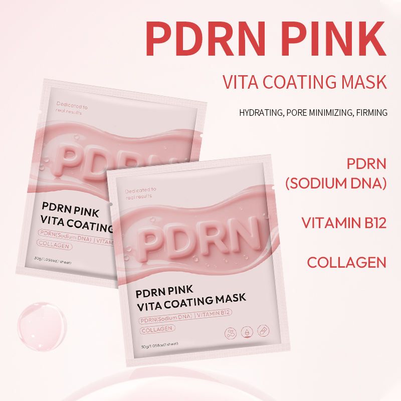 Salmon DNA PDRN Pink Vita Coating Sheet Mask 5XSheet mask for glass skin - Luxurious Home care Mask for Hydration, Firming, and Balanced Skin