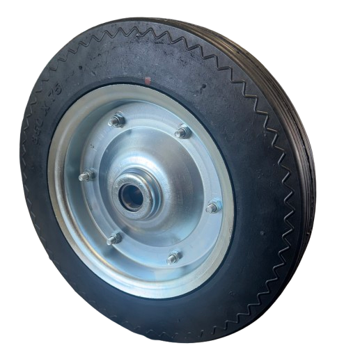 350mm Rubber Wheelbarrow Wheel - Heavy Duty - Steel Rim