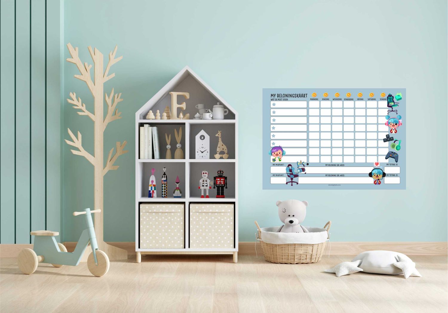 Gaming Theme 1 Chore Chart Afrikaans