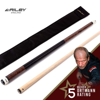 Riley American Pool Cue - Brown - 13mm Tip and Leatherette Grip Section - 147cm