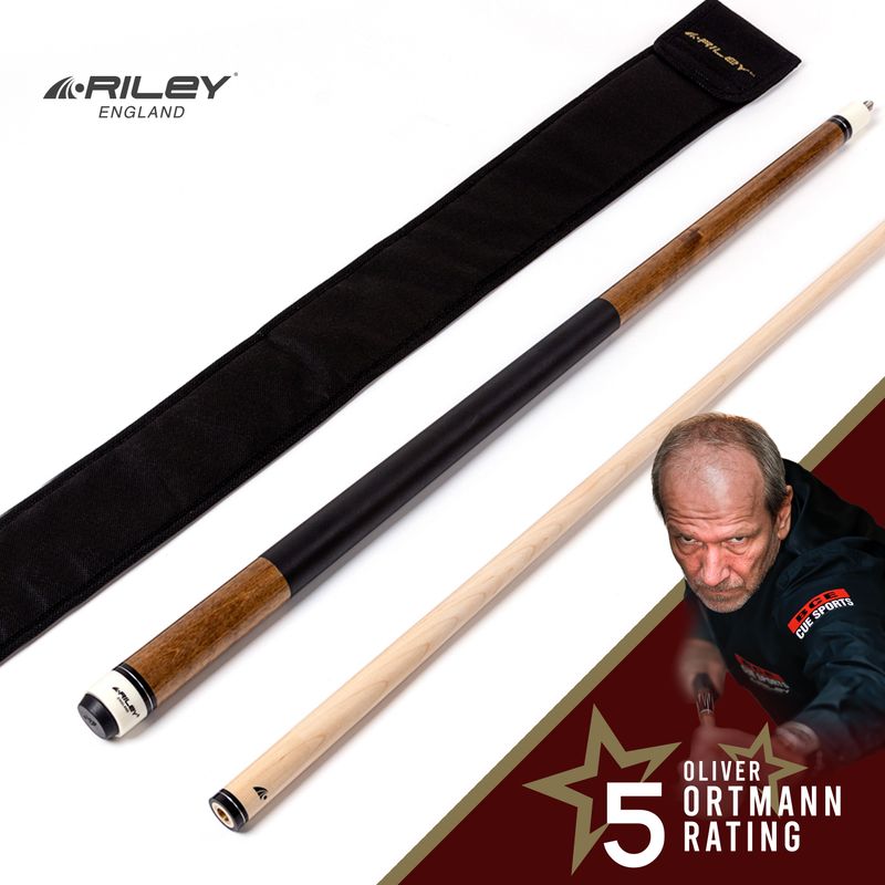 Riley American Pool Cue - Tan - 13mm Tip and Leatherette Grip Section - 147cm