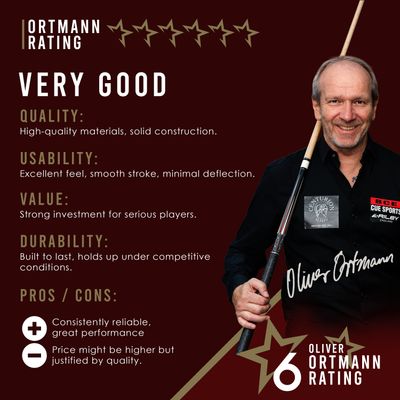 Riley Centurion American Pool Cue - Black - 13mm Tip and Leatherette Grip Section - 147cm