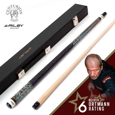 Riley Centurion American Pool Cue - Grey - 13mm Tip and Linen Grip Section - 147cm