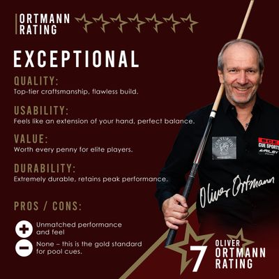 Riley Centurion American Pool Cue - Black - 13mm Tip and Linen Grip Section - 147cm