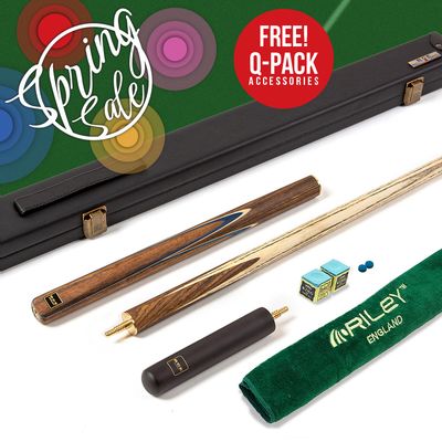 BCE 3 Piece Snooker Cue 3/4 Cut- Exotic Wood Butt with 9.5mm Tip - 145cm - Blue/ Natural Wood