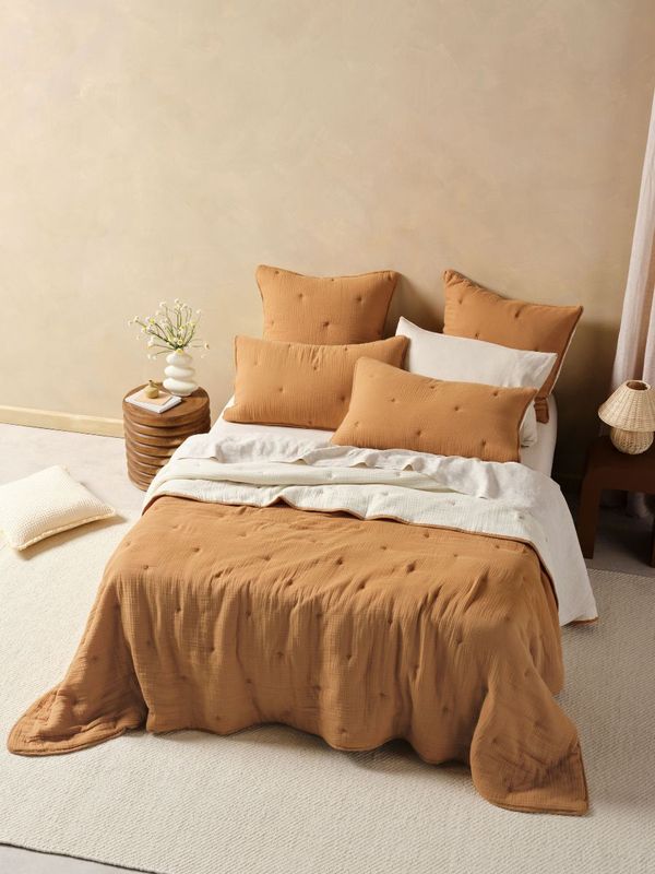 Linen House Somerset Cinnamon Coverlet Set: Linen House Somerset Cinnamon Coverlet Set: