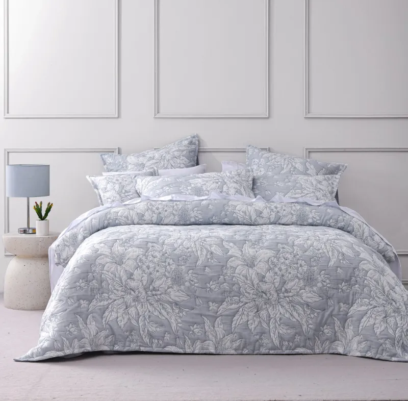 Bianca Ember Quilt Cover Set – Grey: Queen