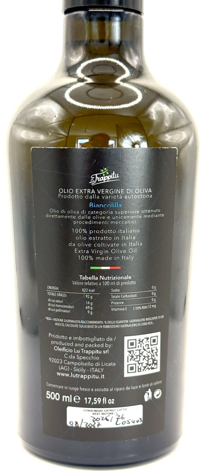 Lu Traputti - Biancolilla Natives Olievenöl 500 ml.