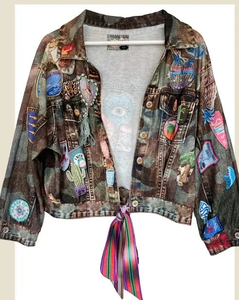 IPNG By Wild Curves: Denim Illusion 2D & 3D Patchwork Jacket Front