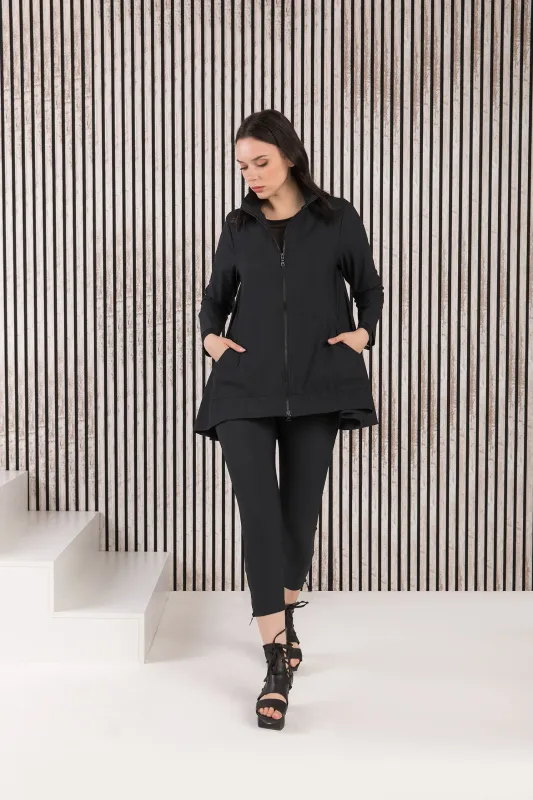 Zip Jacket Jane In Black Vogue Front  