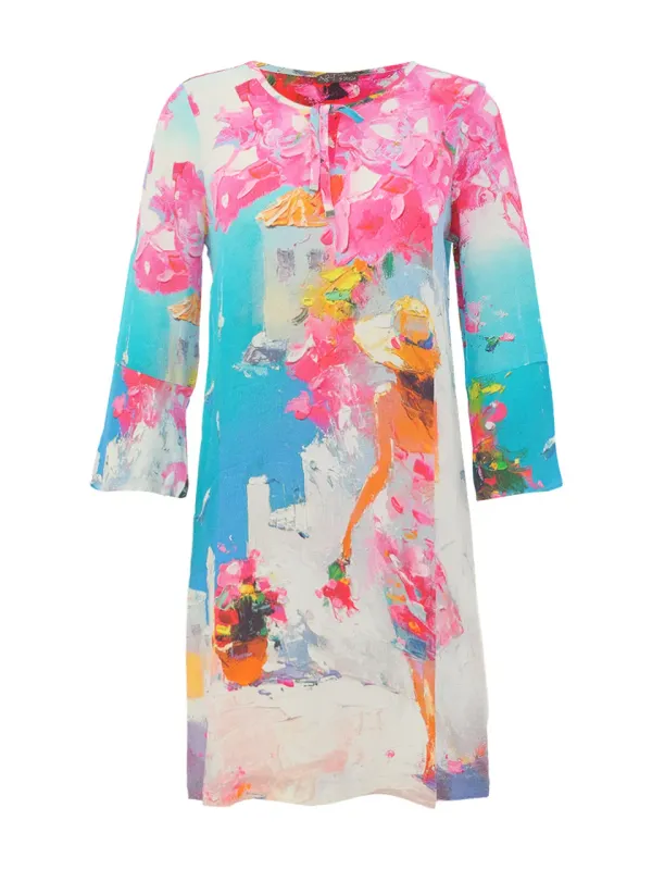 Dolcezza By Wild Curves: Summer In Santorini Keyhole Dress Front