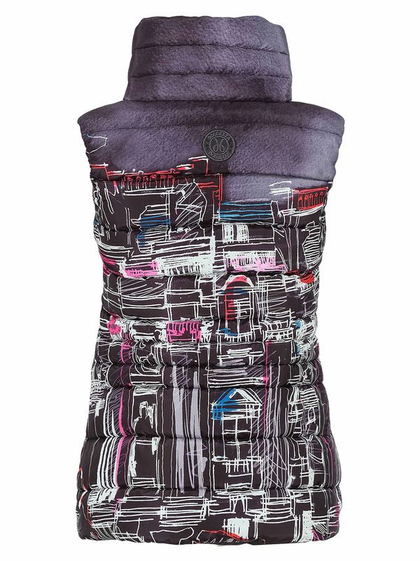Dolcezza By Wild Curves: Trevi Art Long Puffer Vest (76841) Back
