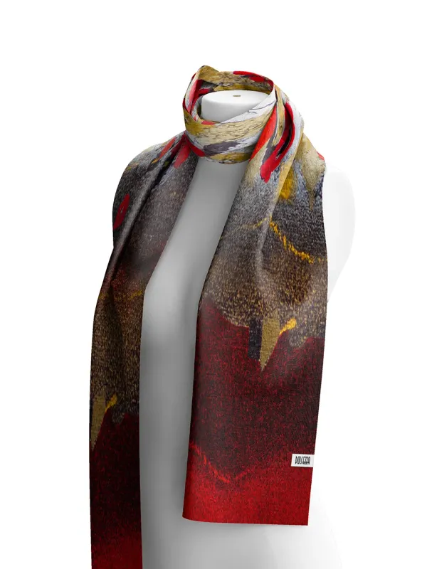 Dolcezza By Wild Curves: Bouquet of Red Clouds Art Scarf (76903) Dolcezza By Wild Curves: Bouquet of Red Clouds Art Scarf (76903) Front